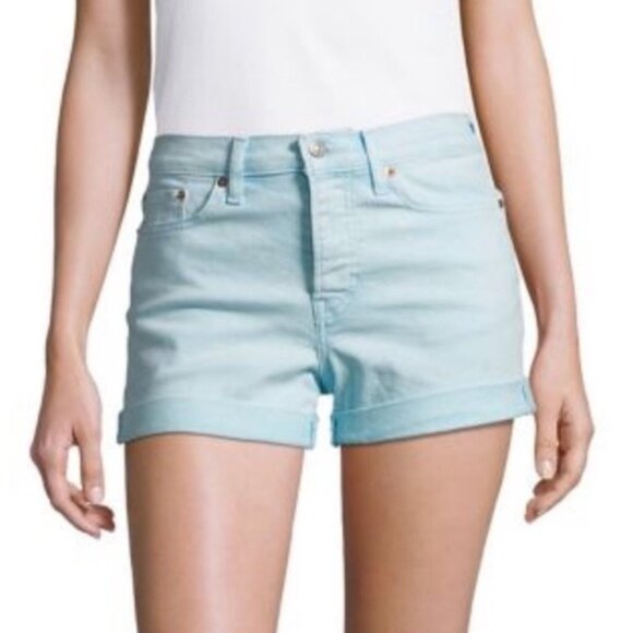 Levi  s 501 Robins Egg Blue Denim ShortsSize 30 - Picture 2 of 8